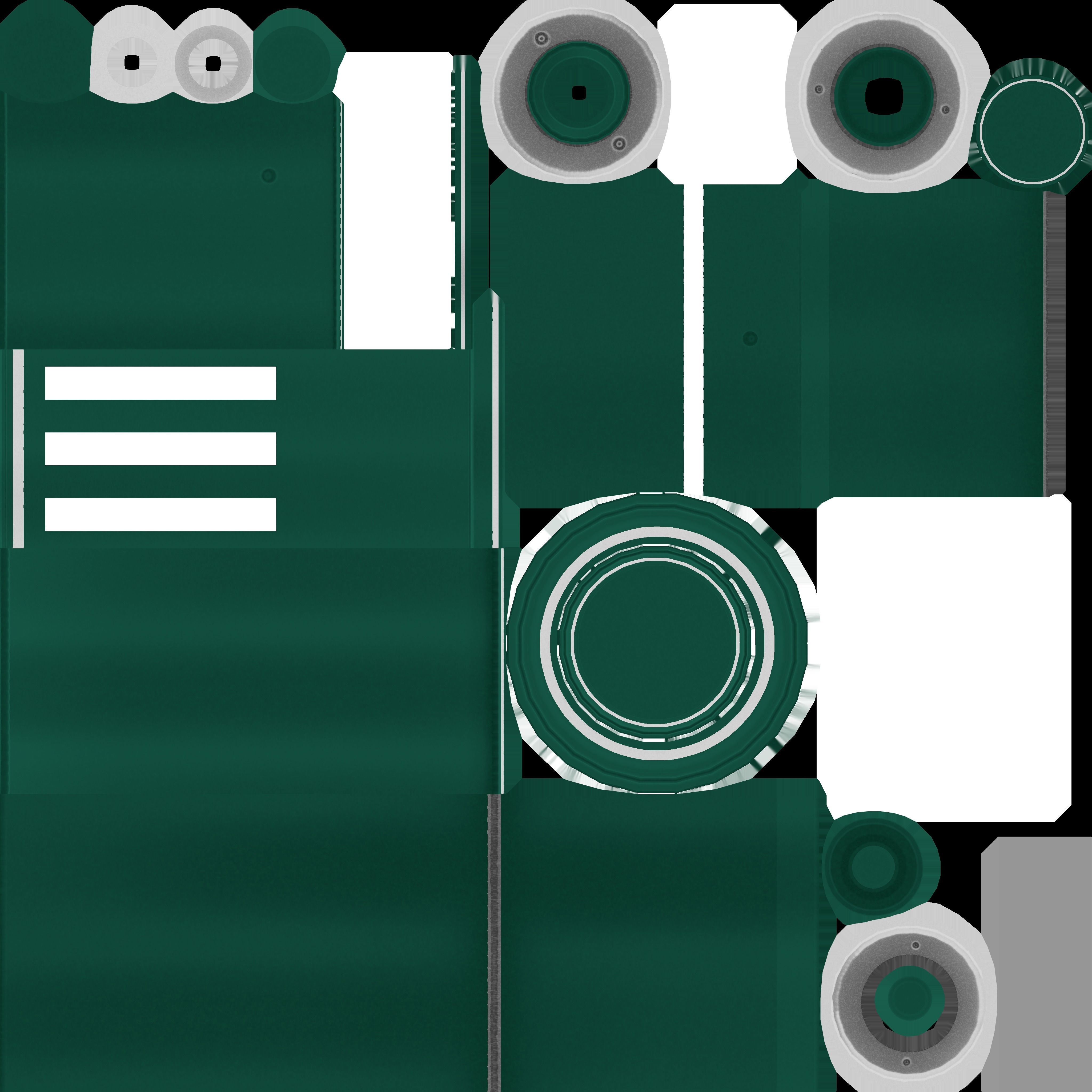 Low-Poly Moss Green Light Column 30 - Street Light Set-9 Low-poly 3D model_101