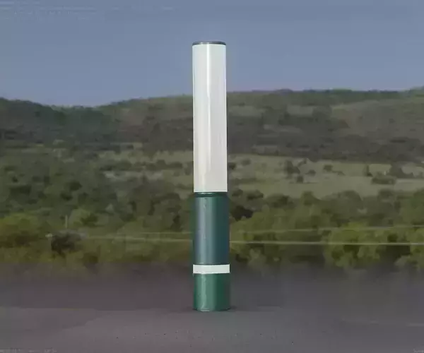 Low-Poly Moss Green Light Column 30 - Street Light Set-9