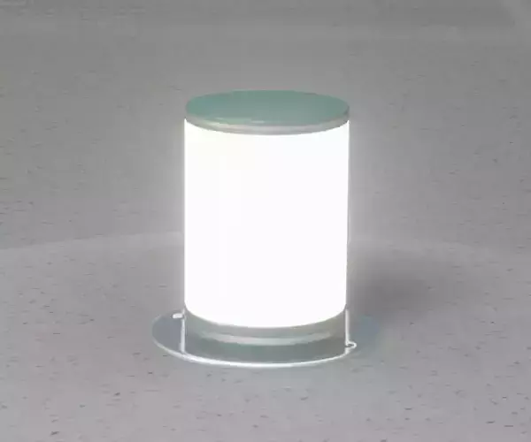 Low-Poly Moss Green Light Column 4 - Street Light Set-9