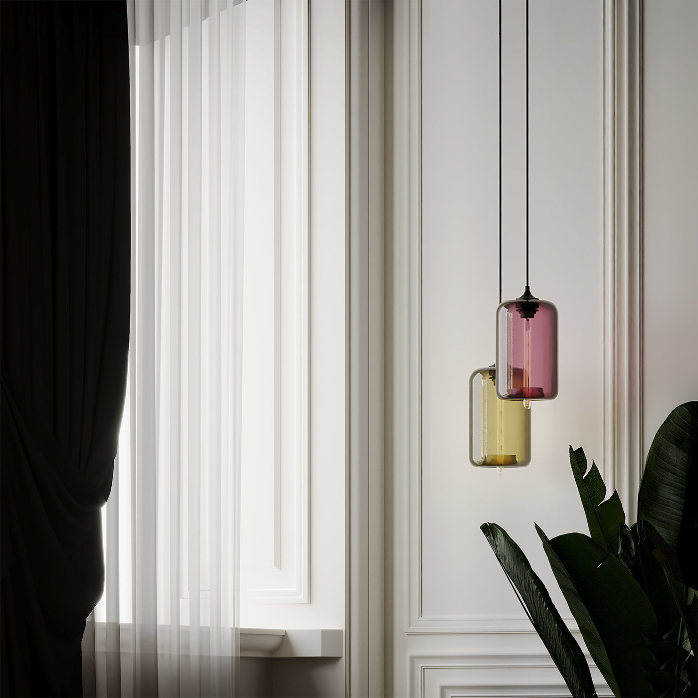 Pod Pendant Lamp Designed by Jeremy Pyles for Niche 5 Colors 3D model_2