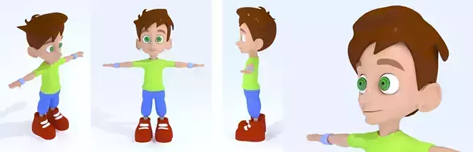 3D Cartoon Boy 3D print model
