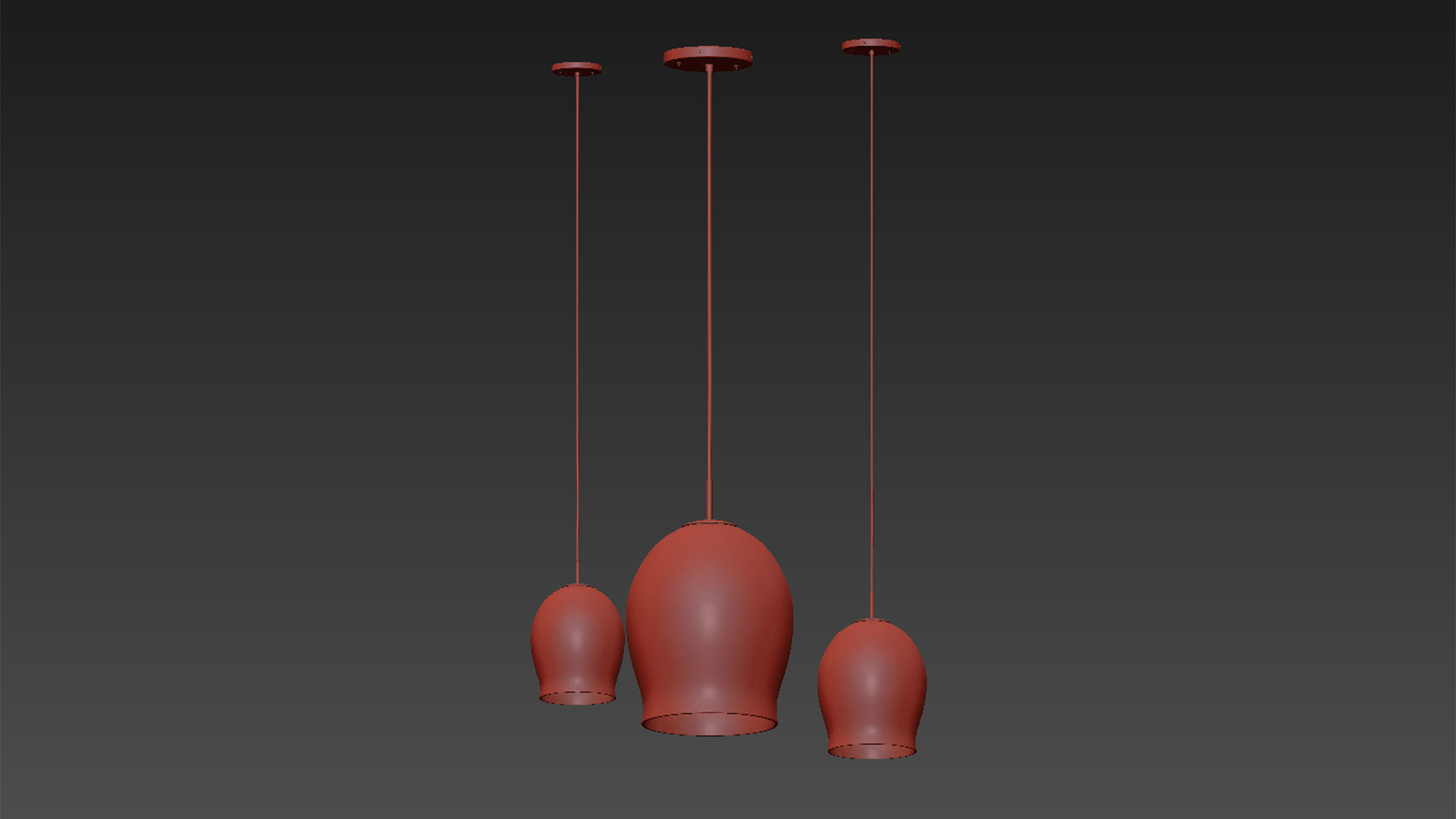 Moai 1-light Single Bell Pendant Lamp 3D model_5
