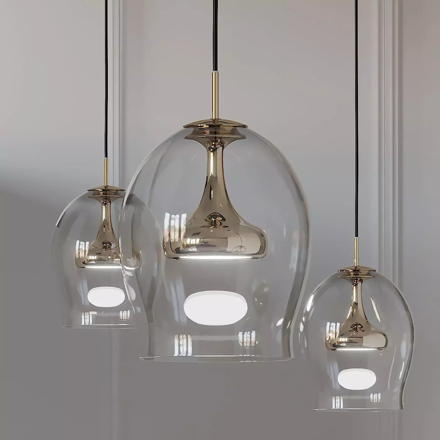 Moai 1-light Single Bell Pendant Lamp 3D model_0