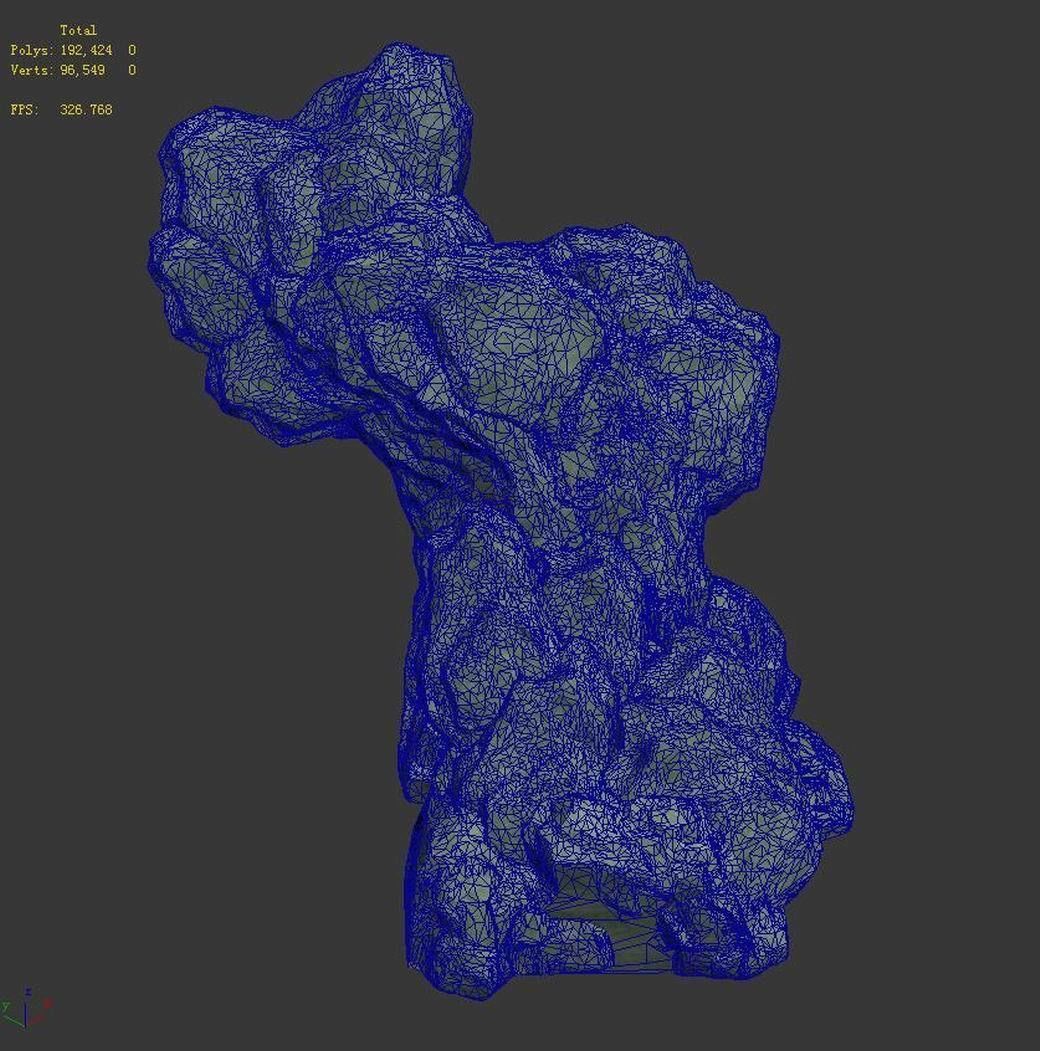 Realistic mountain shape - stone 01 3D model_5