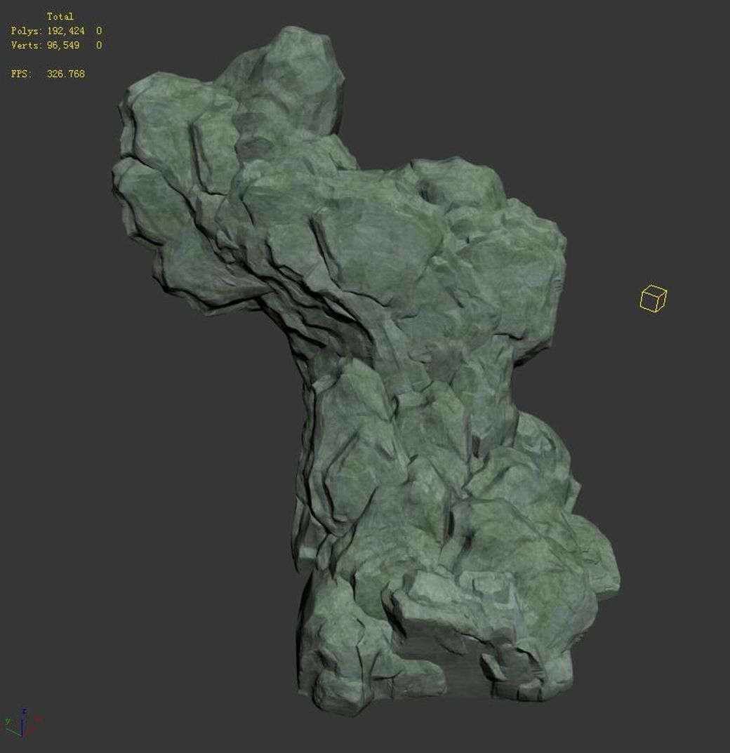 Realistic mountain shape - stone 01 3D model_4