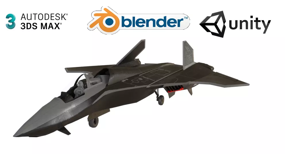 MSF-33 stealth multirole fighter jet 3d model Low-poly 3D model