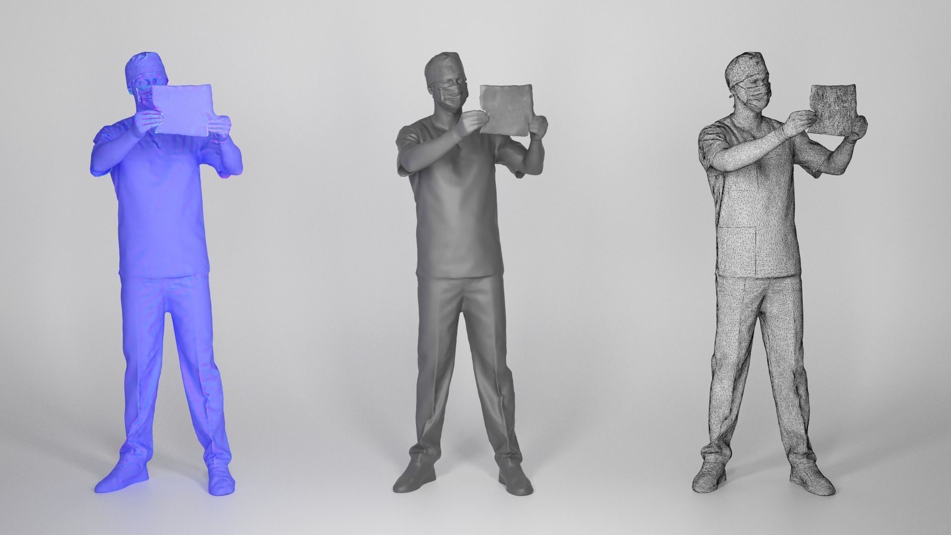 Surgeon male is inspecting x-ray 111 Low-poly 3D model_3