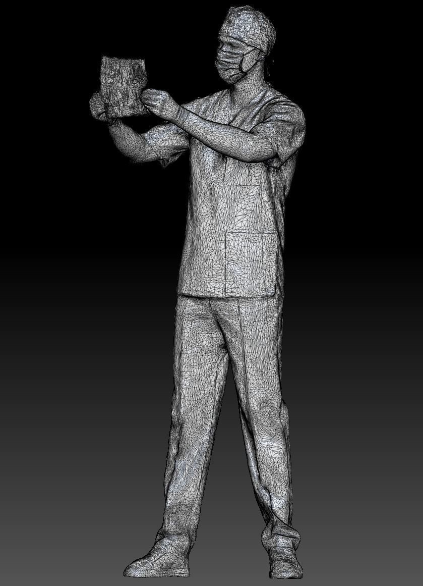 Surgeon male is inspecting x-ray 111 Low-poly 3D model_5