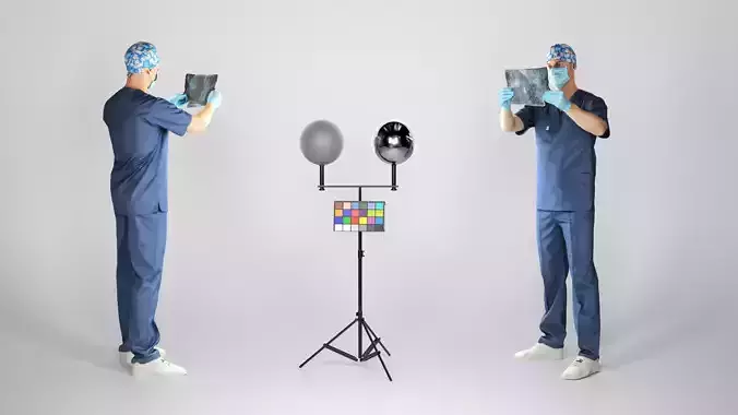 Surgeon male is inspecting x-ray 111 Low-poly 3D model