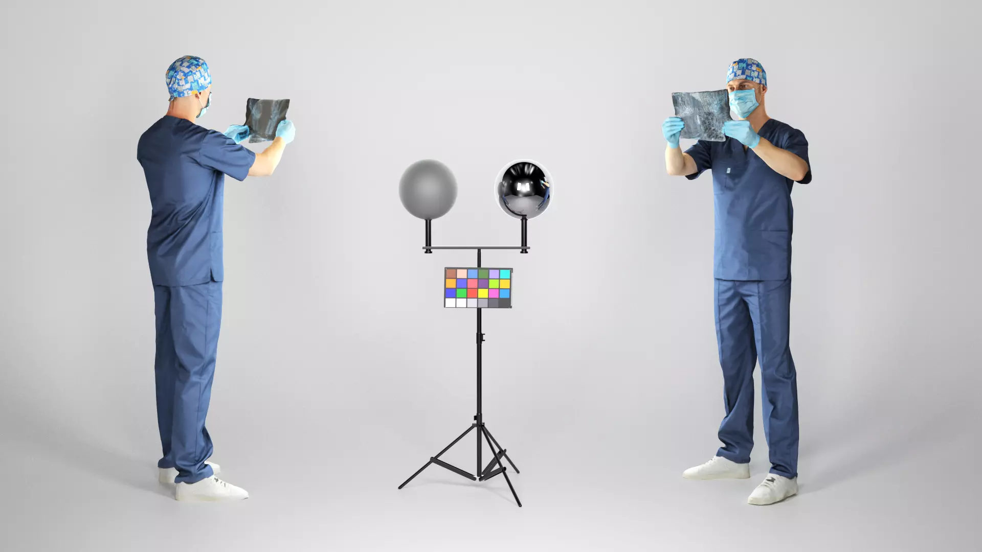 Surgeon male is inspecting x-ray 111 Low-poly 3D model_0