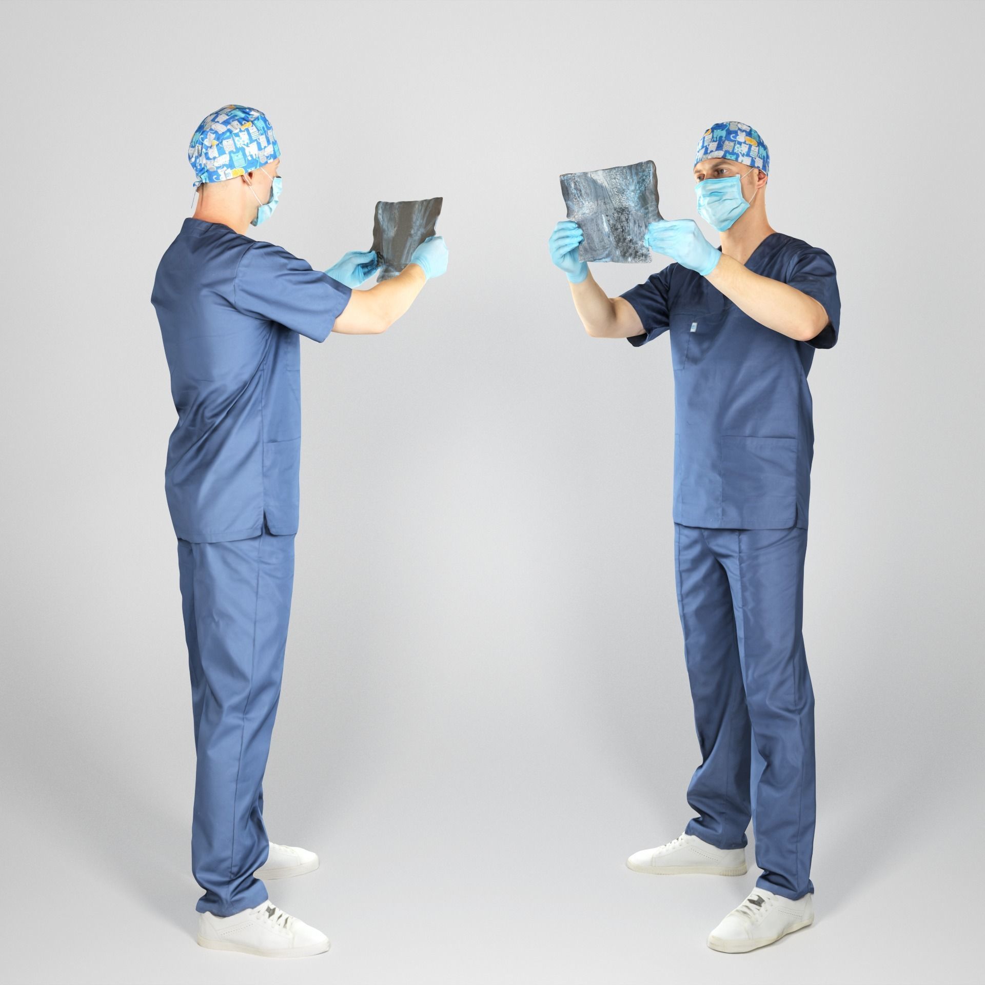 Surgeon male is inspecting x-ray 111 Low-poly 3D model_1