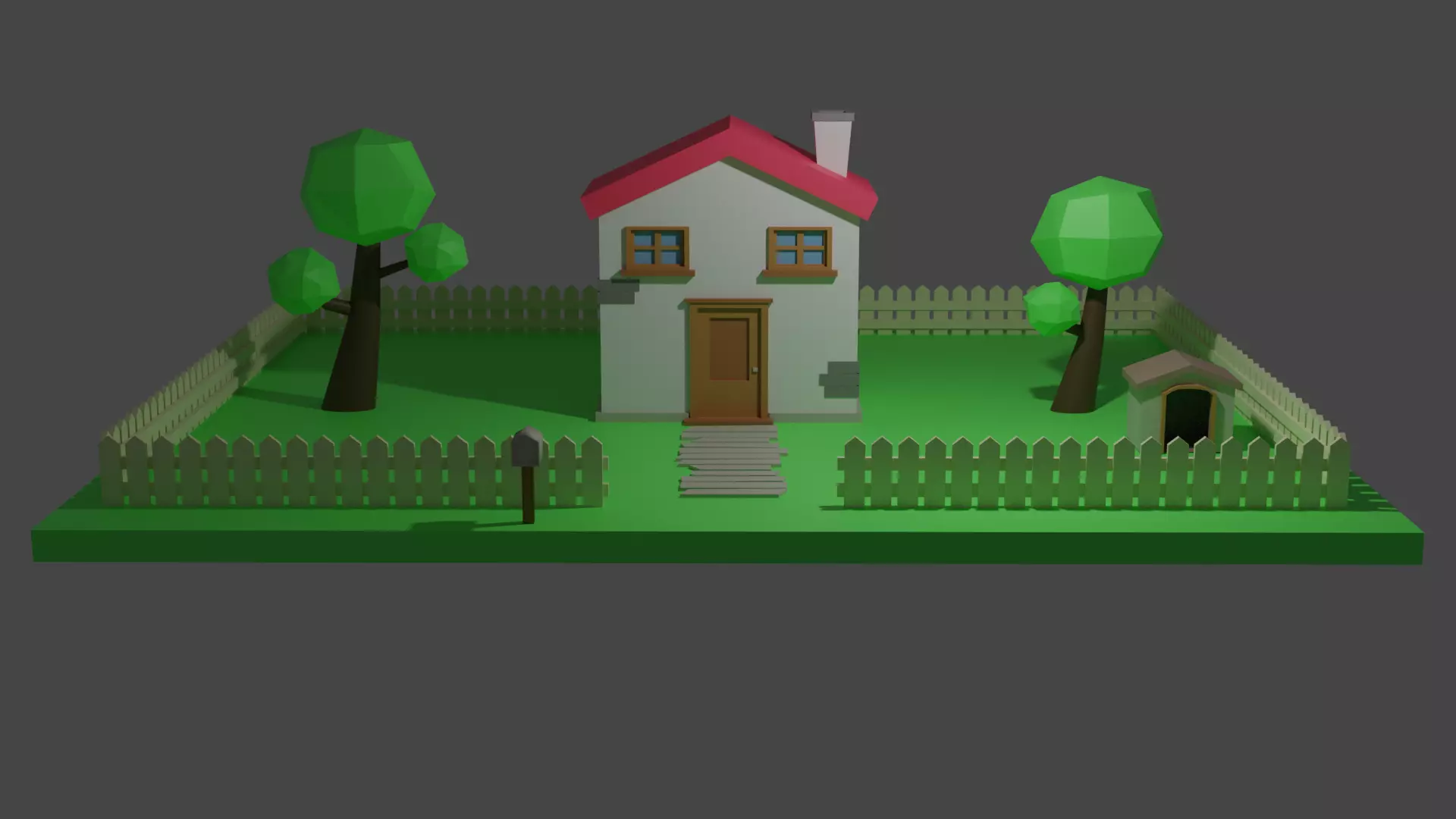 Isometric Home Low-poly 3D model_0