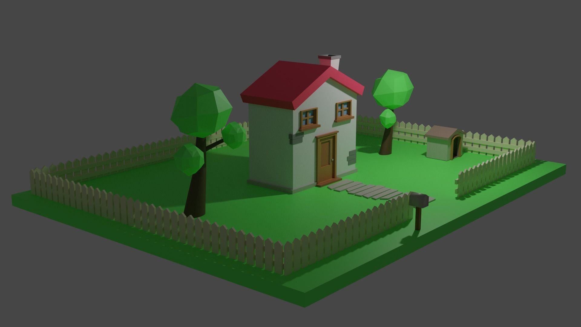 Isometric Home Low-poly 3D model_5