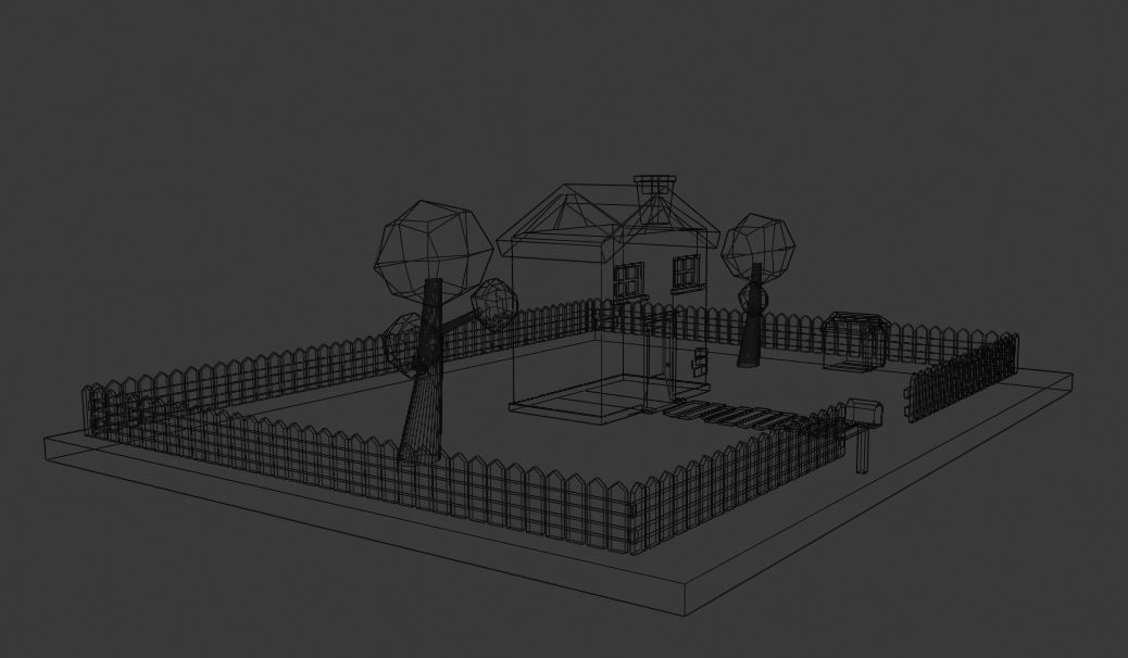 Isometric Home Low-poly 3D model_9