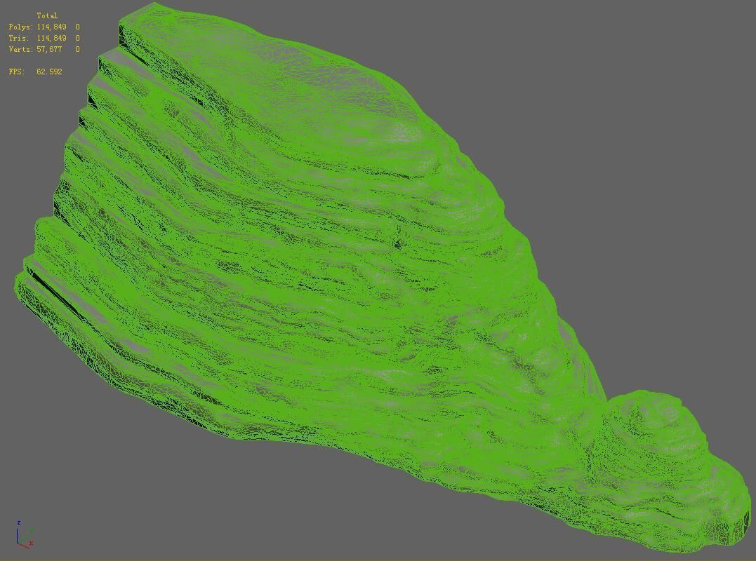 Yanmenguan - Rock 01 3D model_4