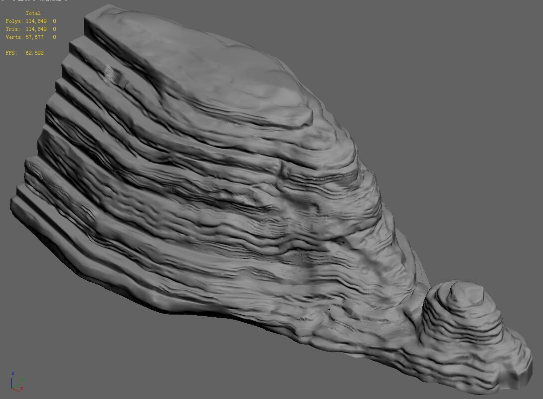 Yanmenguan - Rock 01 3D model_3