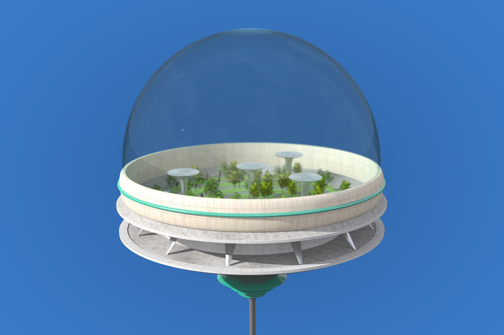 Futuristic Architecture Skyscraper 09 3D model_1