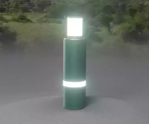 Low-Poly Moss Green Light Column 6 - Street Light Set-9