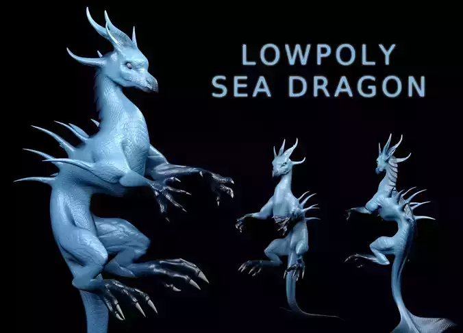 Lowpoly Sea Dragon Low-poly 3D model