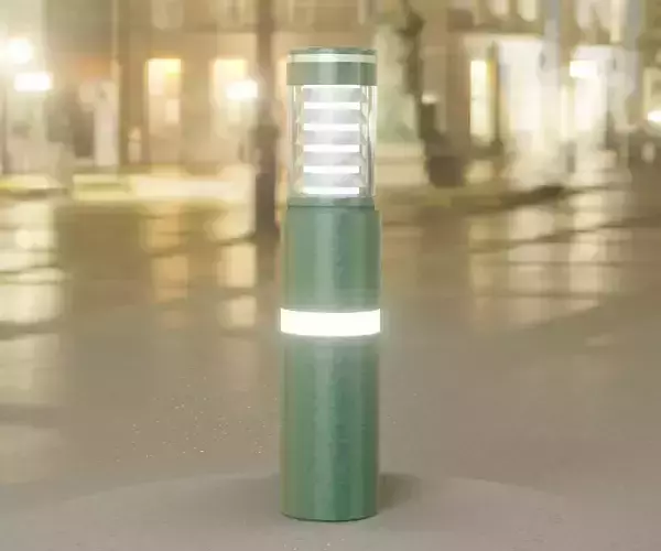 Low-Poly Moss Green Light Column 7 - Street Light Set-9