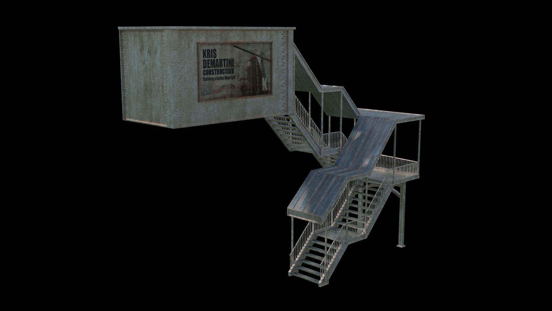 Railway Bridge 3D model_6