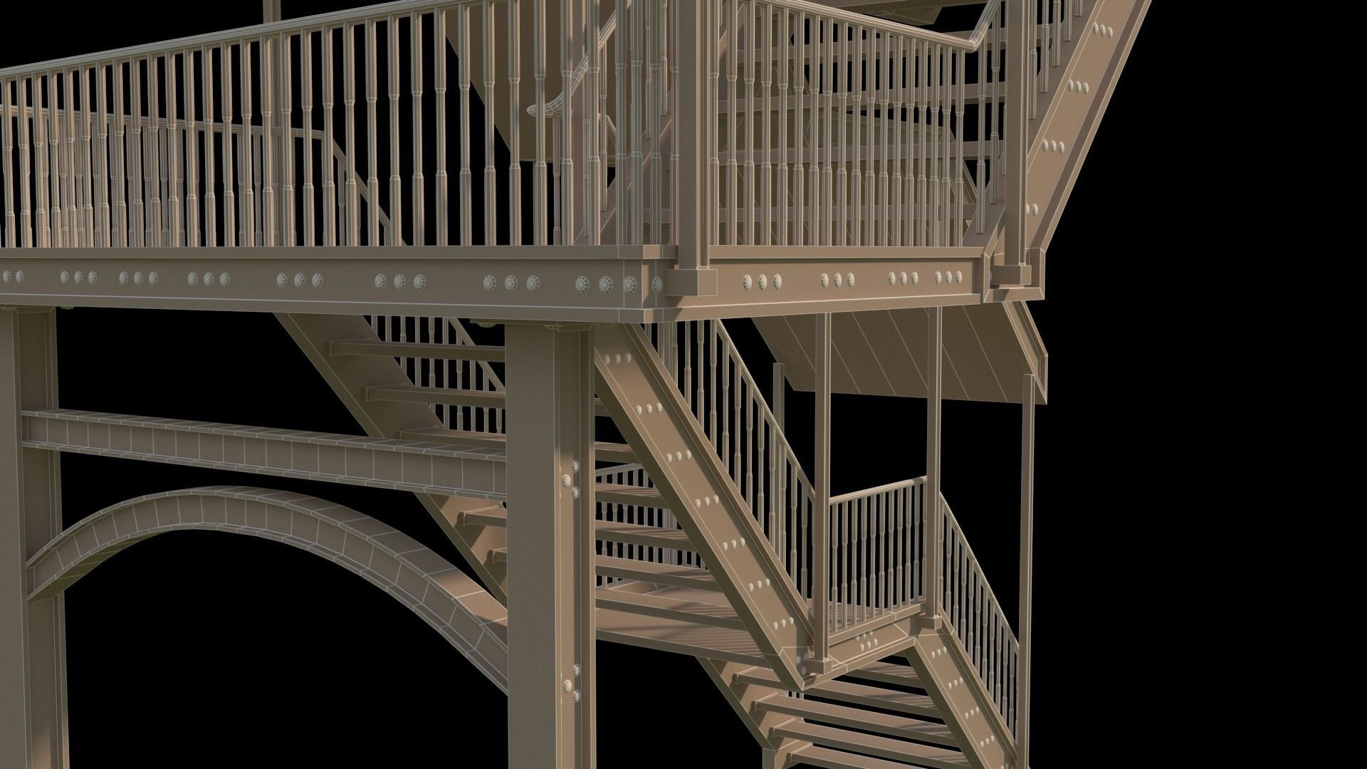 Railway Bridge 3D model_9