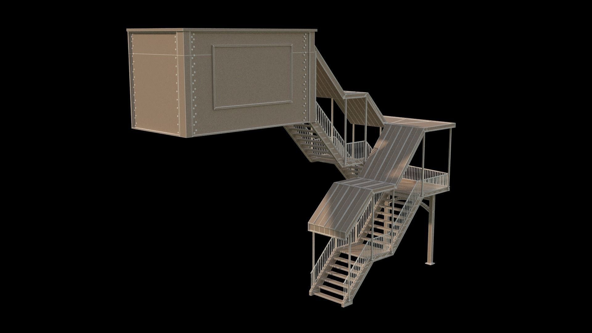 Railway Bridge 3D model_7