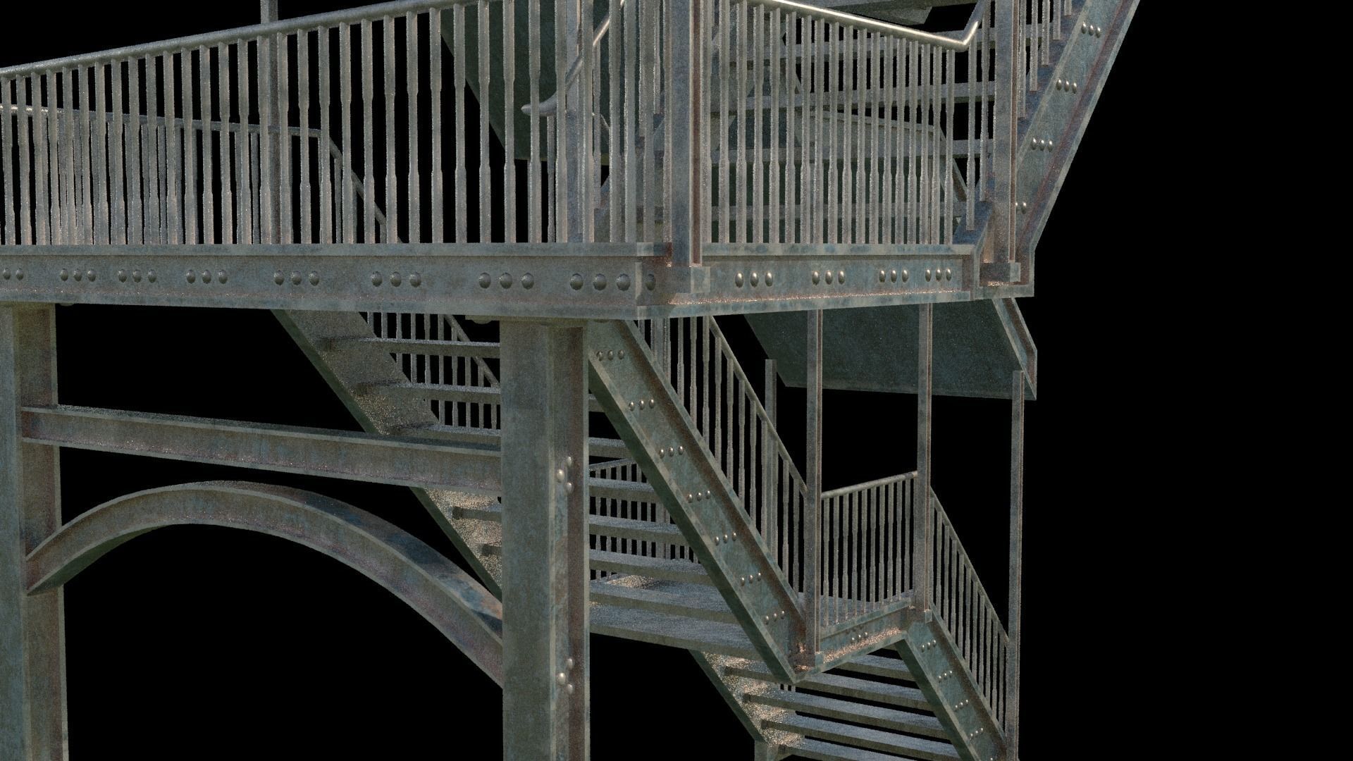Railway Bridge 3D model_8