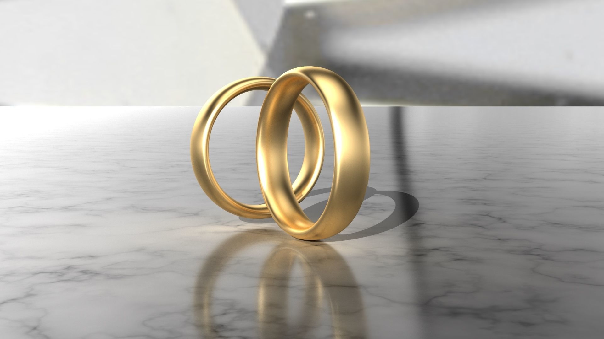 Pack 03 Simple wedding ring 3D print model_9