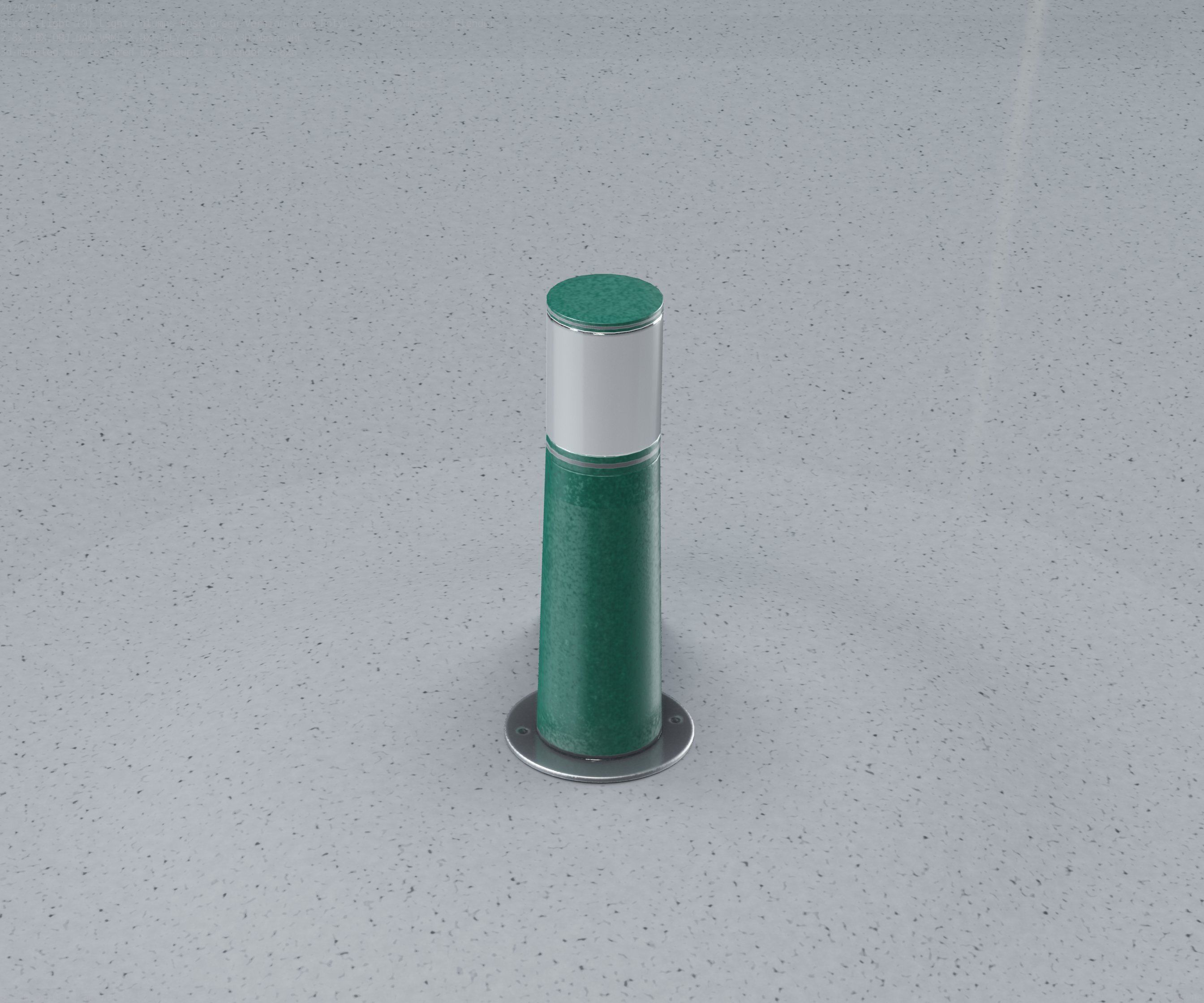 Low-Poly Moss Green Light Column 9 - Street Light Set-9 Low-poly 3D model_70