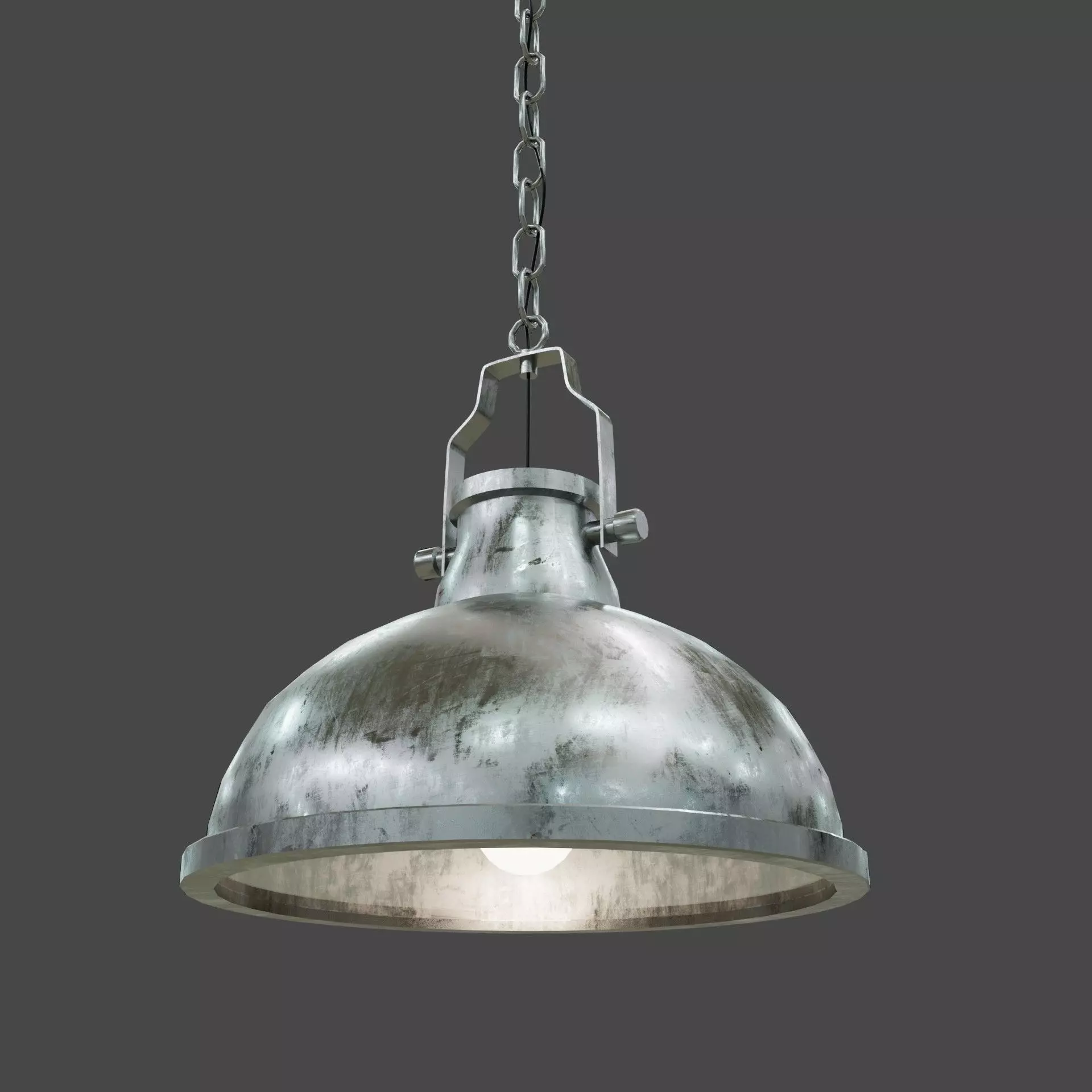 Industrial Lamp Metal Round Free 3D model