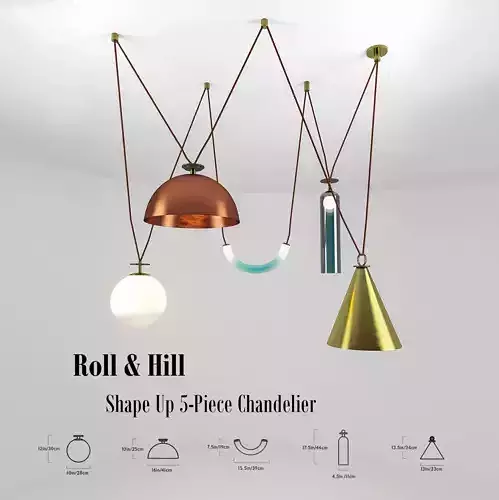 Roll Hill Shape Up 5-Piece Chandelier