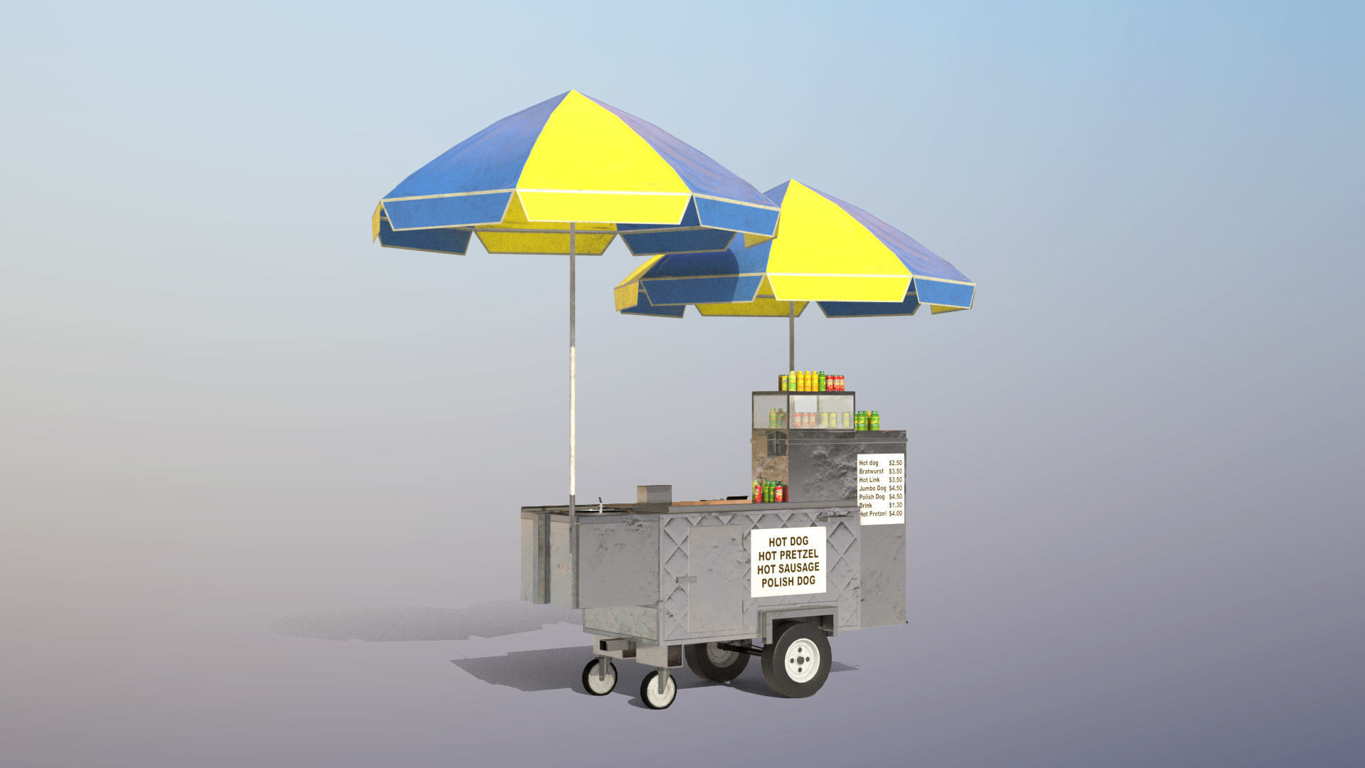 Hot-Dog Cart - PBR Low-poly 3D model_1
