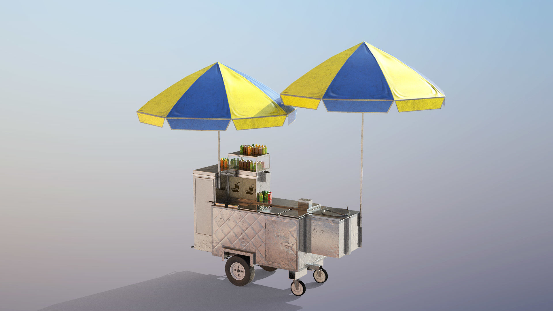 Hot-Dog Cart - PBR Low-poly 3D model_2