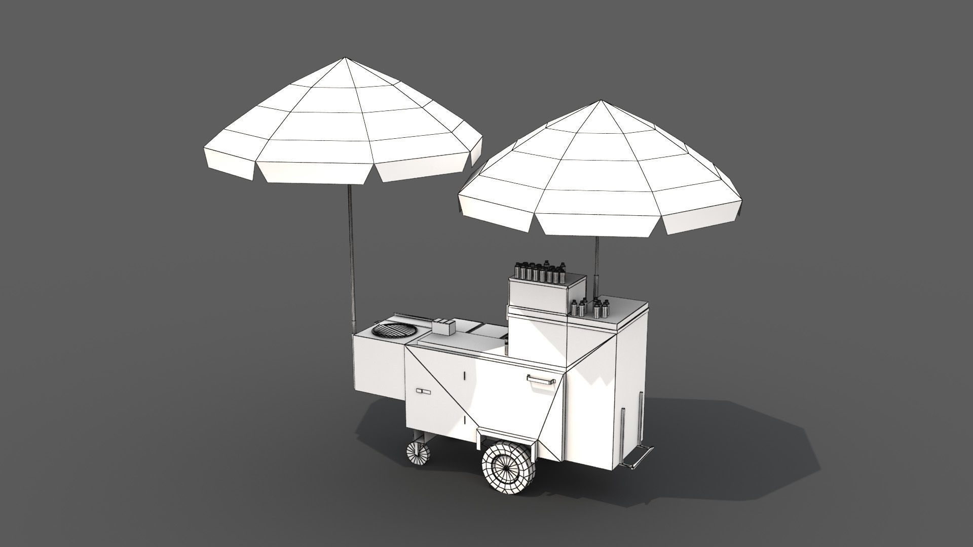 Hot-Dog Cart - PBR Low-poly 3D model_6
