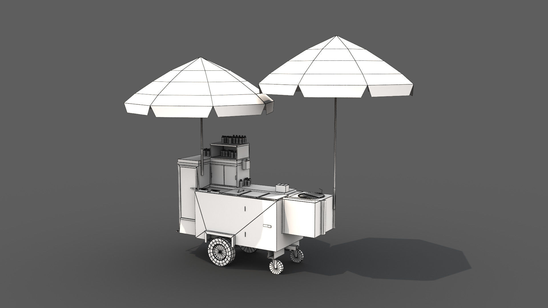 Hot-Dog Cart - PBR Low-poly 3D model_5