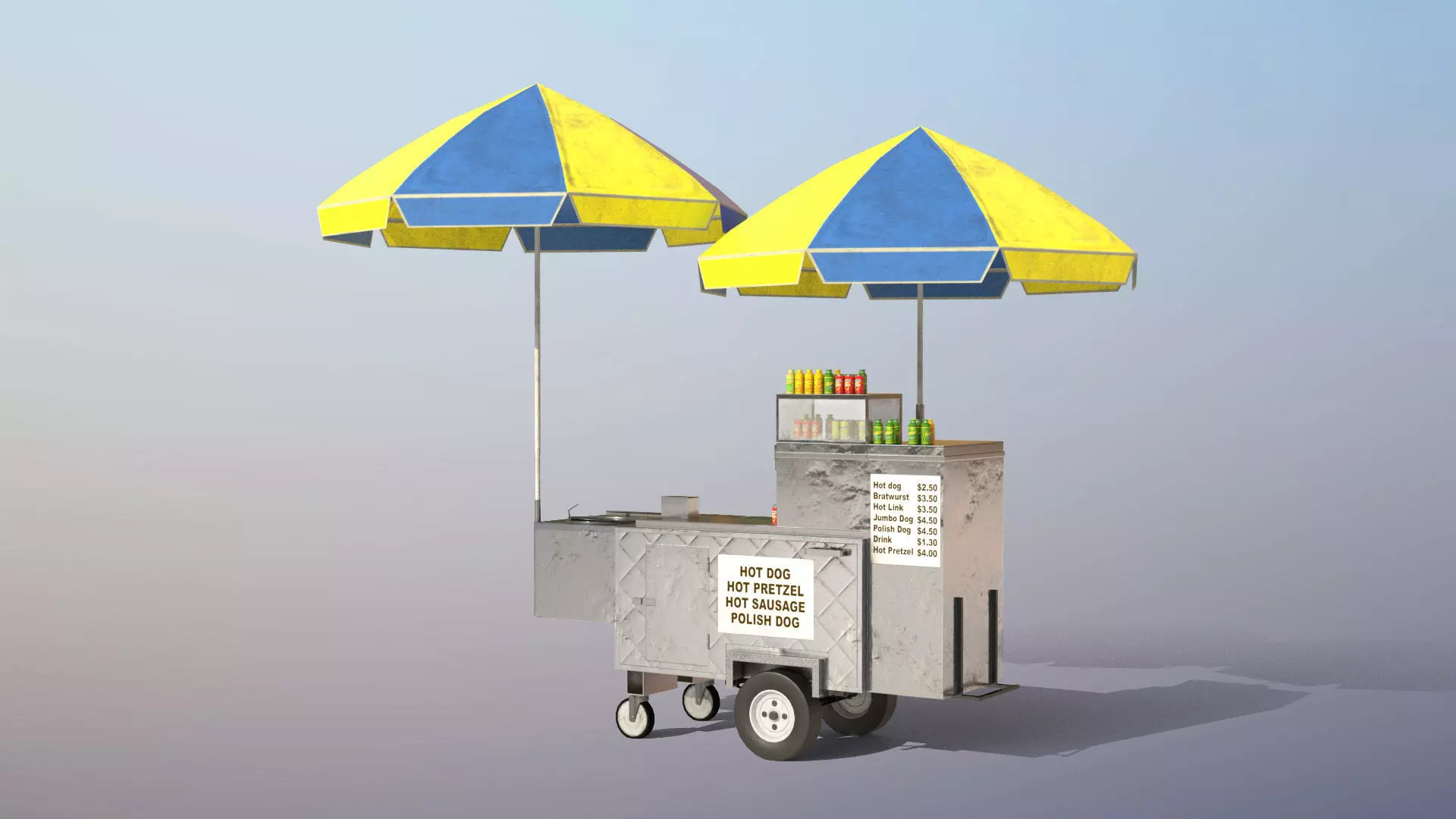 Hot-Dog Cart - PBR Low-poly 3D model_0