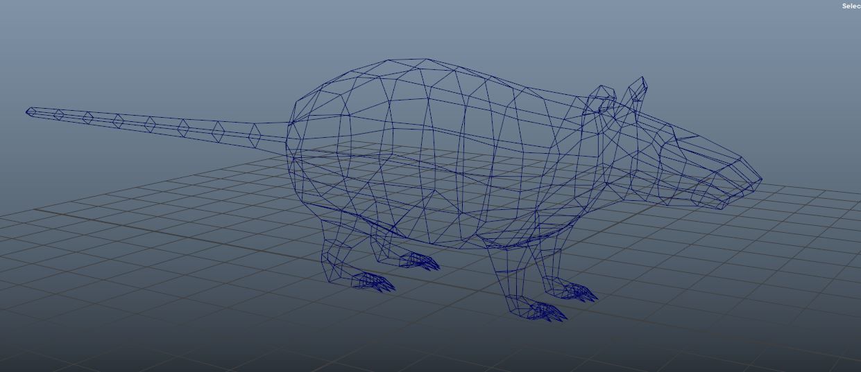 Low Poly Rat Model Low-poly 3D model_6