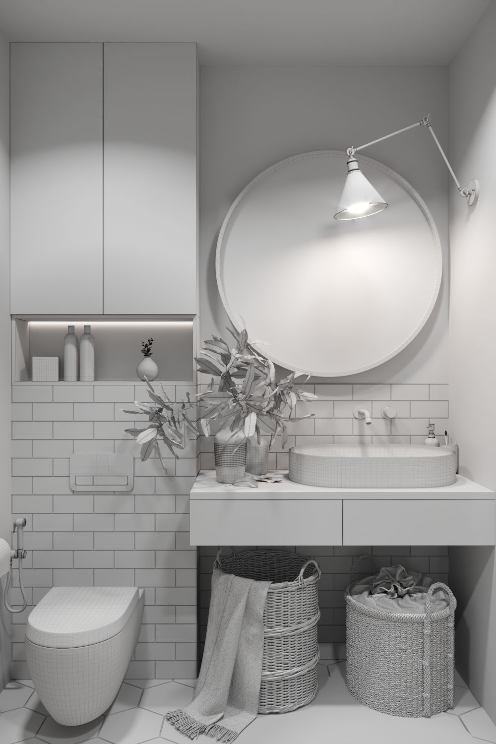 Bathroom in modern style 3D model_6