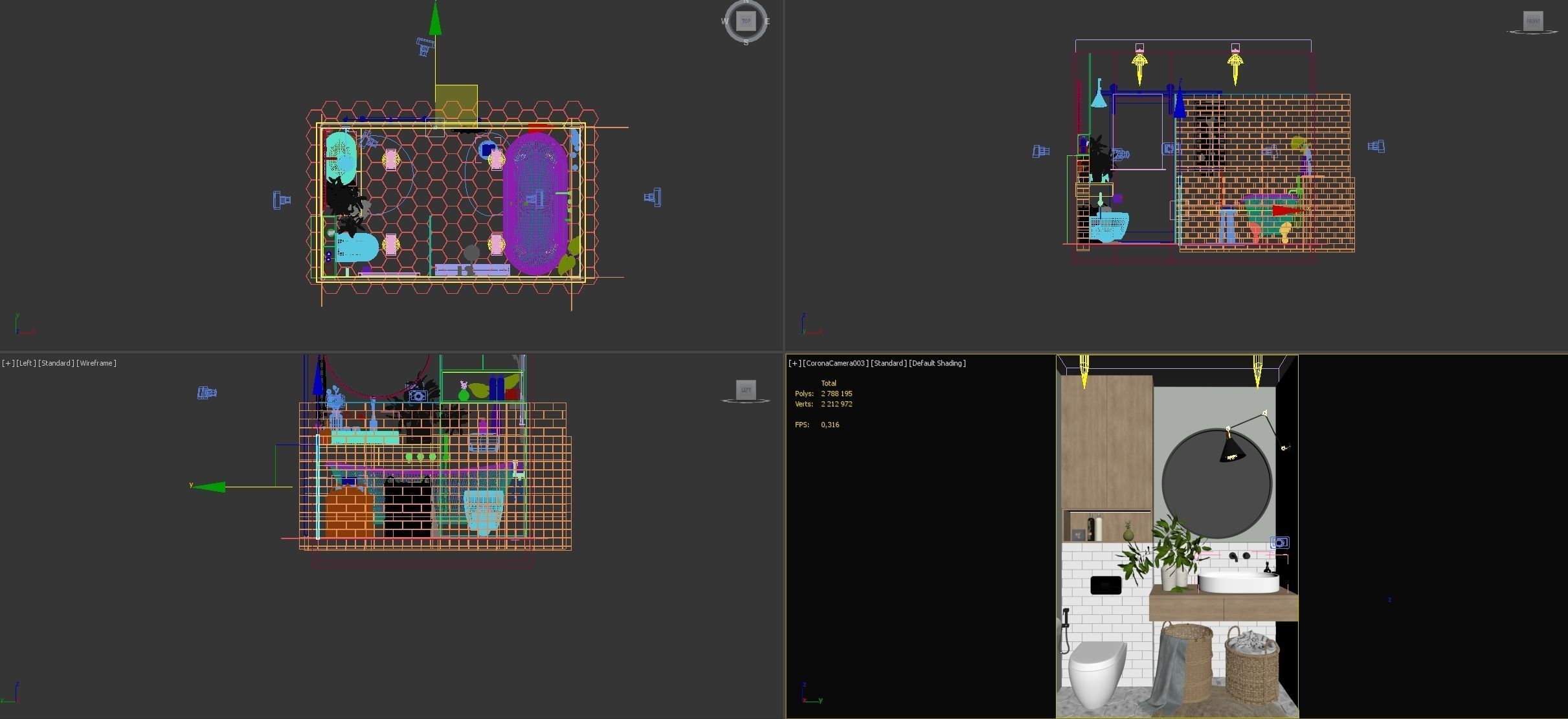 Bathroom in modern style 3D model_5