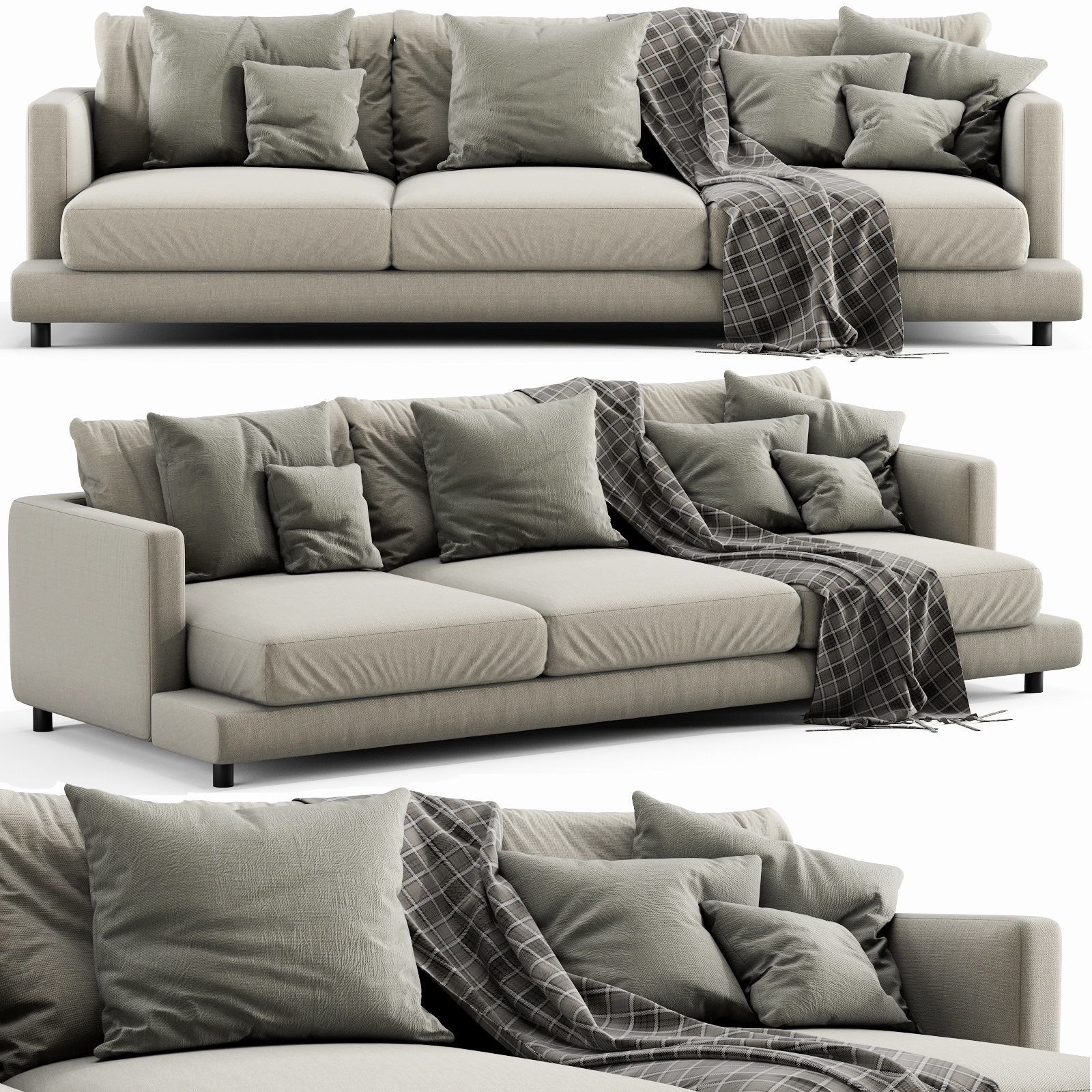 Flexform Long Island 3 Seater 3D model_1