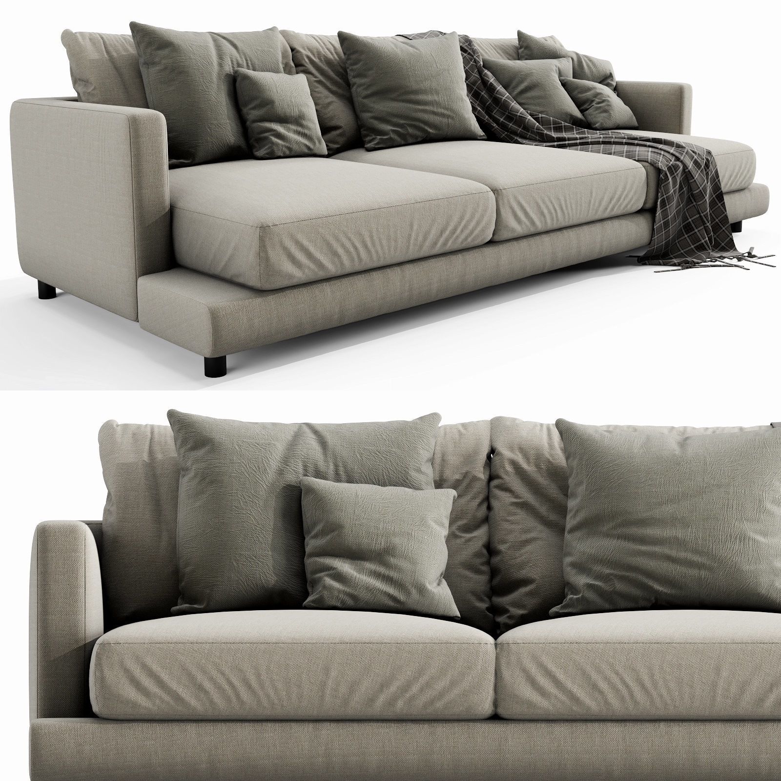 Flexform Long Island 3 Seater 3D model_3