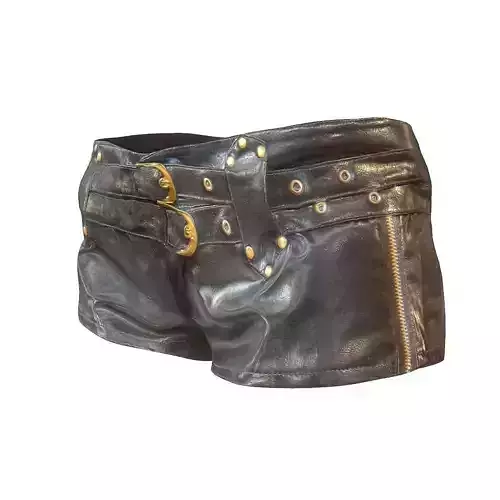 Black Gold Leather Short