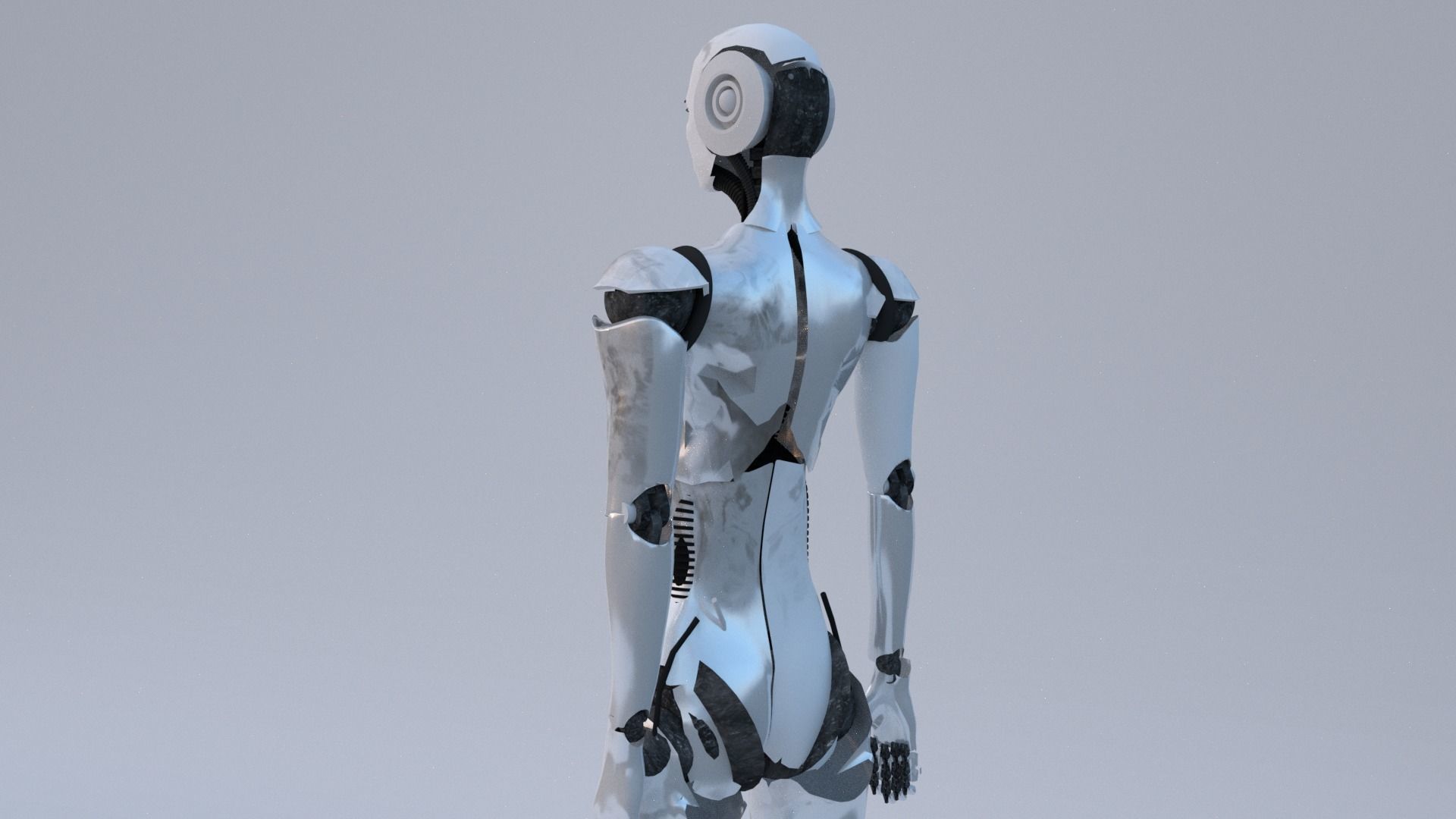female character robot 3D model_5