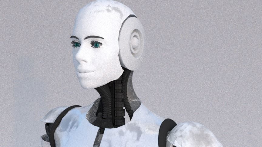 female character robot 3D model_2