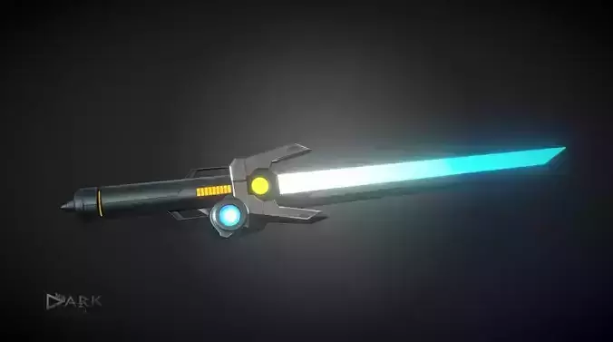 Sci-Fi Sword with Animation Low-poly 3D model