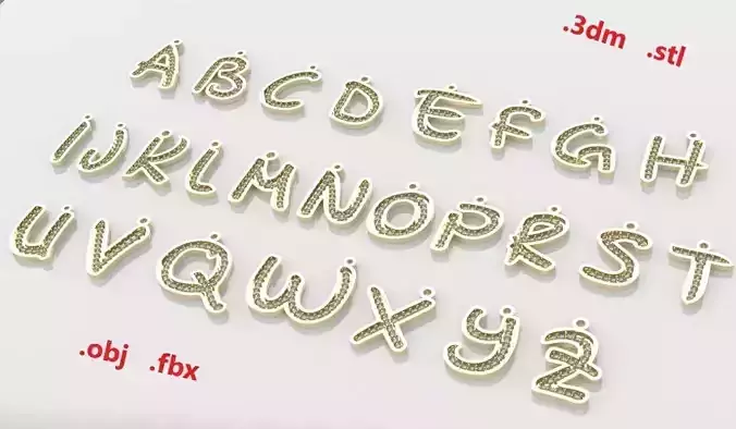 Model 42 Alphabets Necklace 26 Letters Necklace Ninja Stlye
