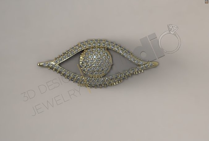 Fashion luxury Eye pendant with gems 3d model 3D print model