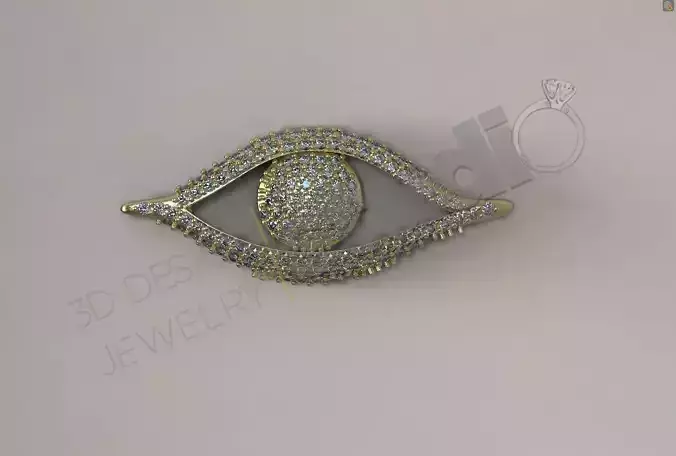 Fashion luxury Eye pendant with gems 3d model