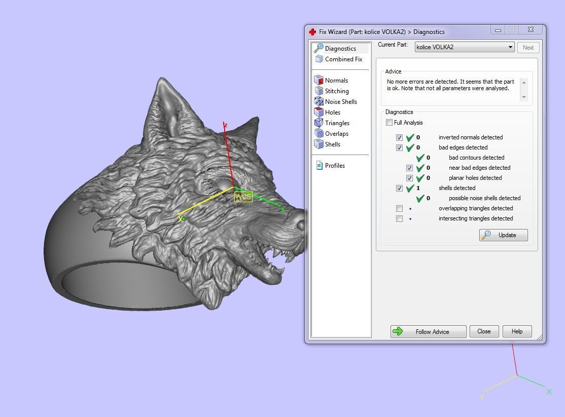 Wolf head ring 3D model  3D print model_5